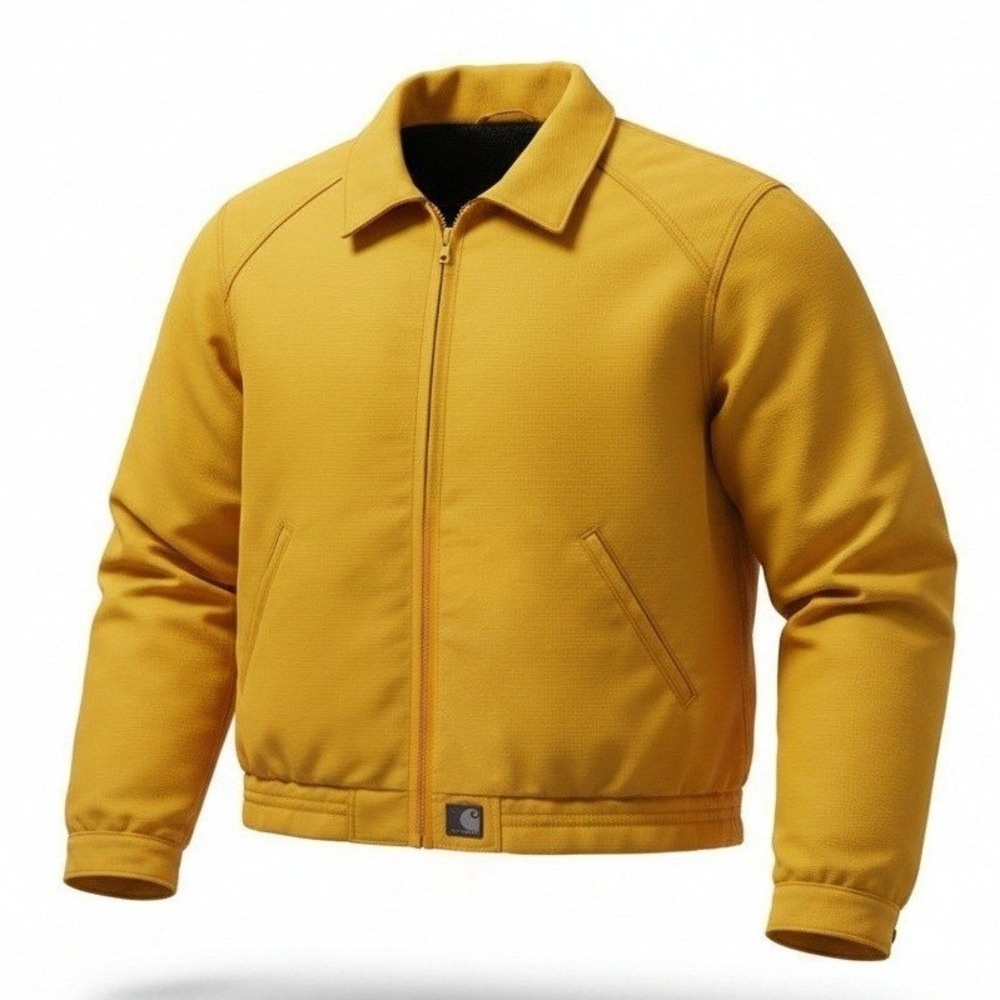 Carhartt Jacket Mens 2XL Yellow Fleece Lined Full Zip Workwear Vintage